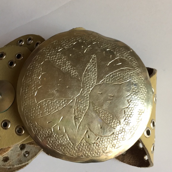 Moroccan Leather Belt Silver Buckle- tan main image 8